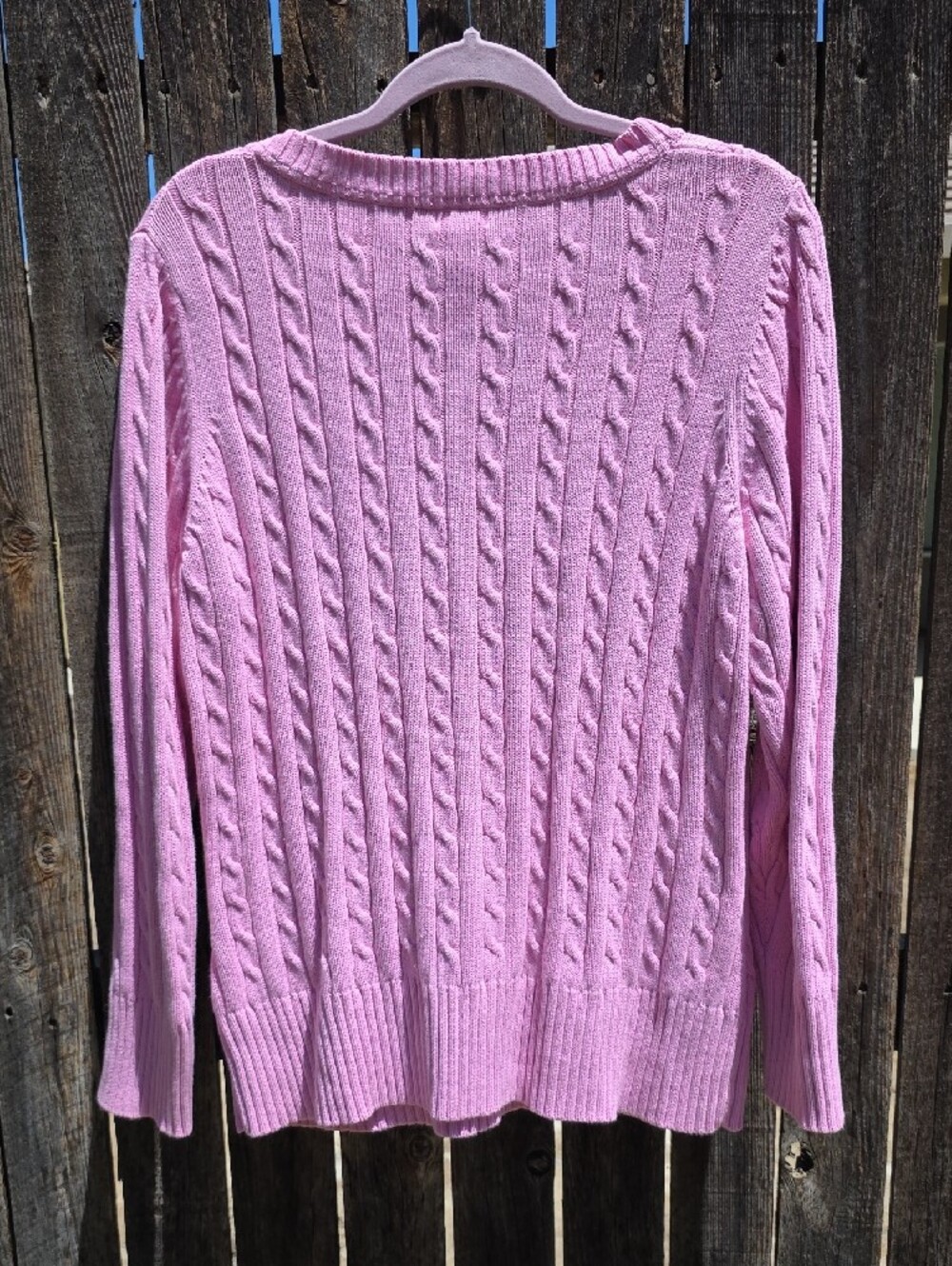 Vintage 90s Old Navy Pink 100% Cotton V-neck Sweater XXL Made in Hong Kong‎ Rare - Picture 8 of 14